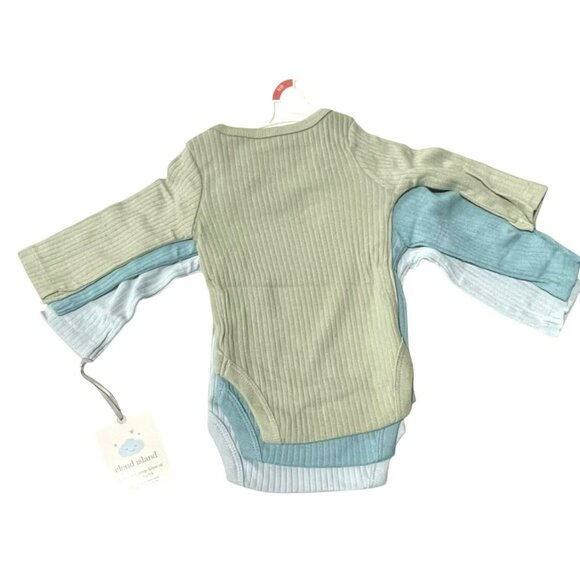 Cloud Island 6 Long Sleeve Baby Newborn Ribbed One Piece Bodysuit NWT - Picture 2 of 8
